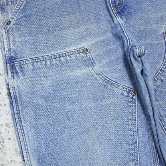 Vintage Carhartt B73 DST Faded Blue Jeans Denim Double Knee Carpenter Pant 32x29 - Picture 7 of 16
